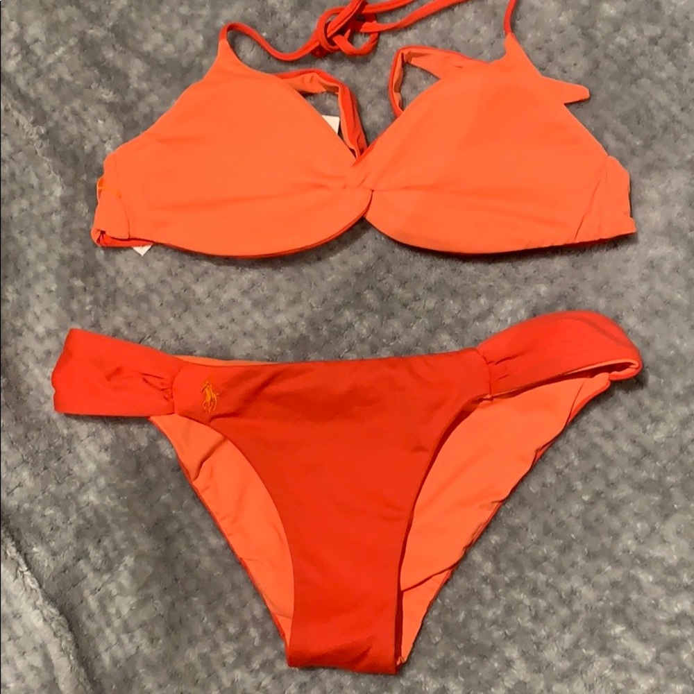 Polo by Ralph Lauren Orange Two-Piece Bikini Set
